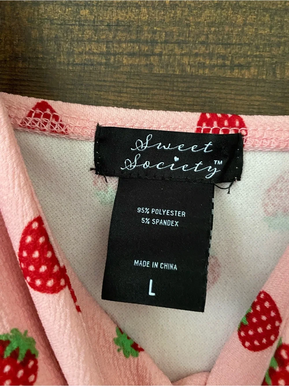 Pink Strawberry Print Spaghetti-Strap Dress - Picture 2 of 2